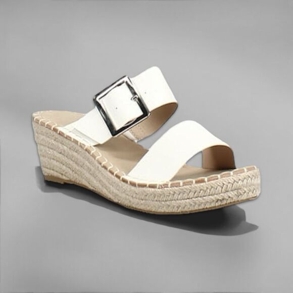 ⚠️Not-For-Sale⚠️🐣😻⚠️4/21/25⚠️Vintage Havana Robin Wedge Sandals in White - Picture 1 of 12